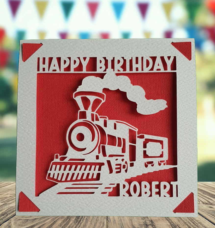 Personalised Train Birthday Card