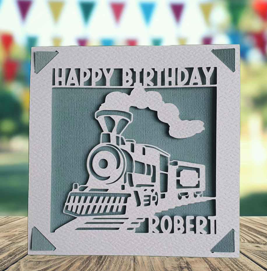 Personalised Train Birthday Card