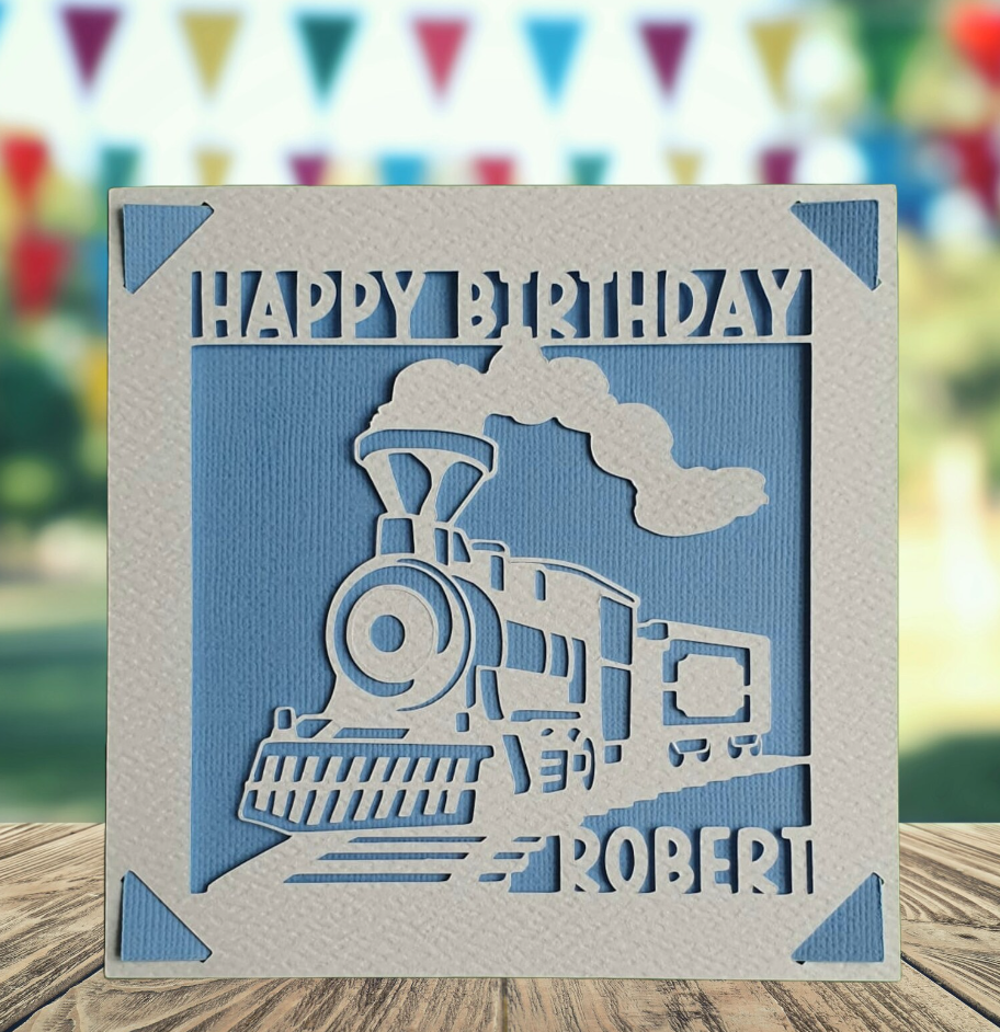 Personalised Train Birthday Card