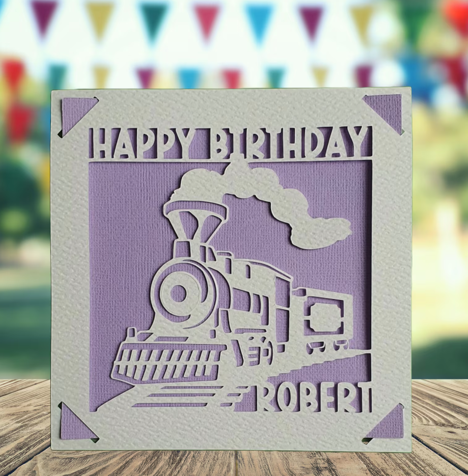 Personalised Train Birthday Card