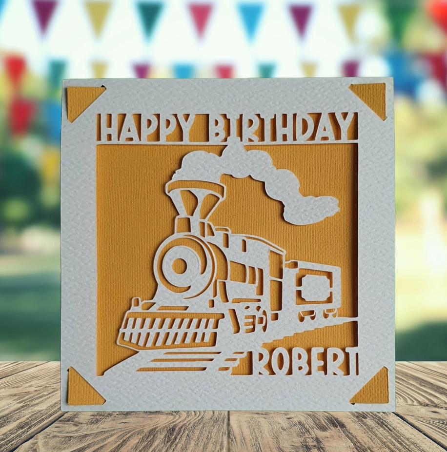 Personalised Train Birthday Card