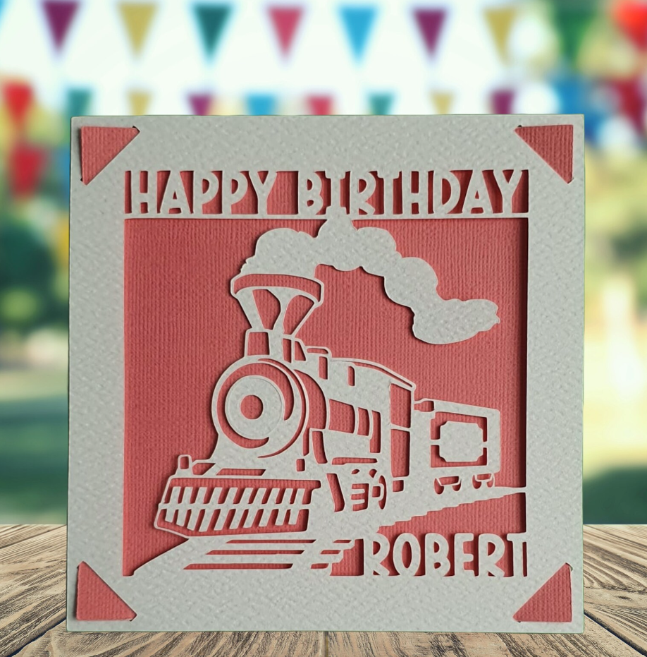 Personalised Train Birthday Card