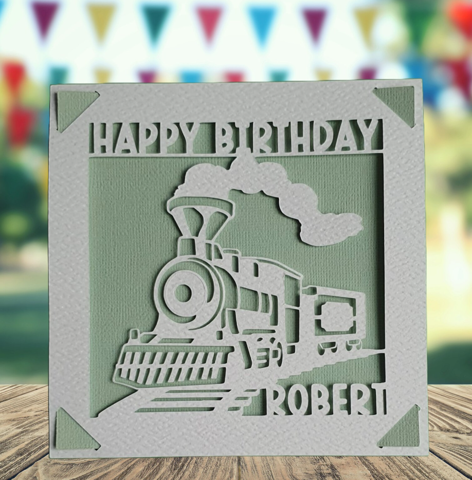 Personalised Train Birthday Card