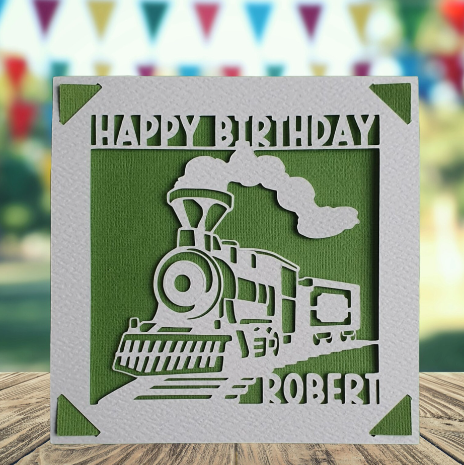 Personalised Train Birthday Card