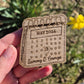 Calendar Wooden Save the Date Magnet