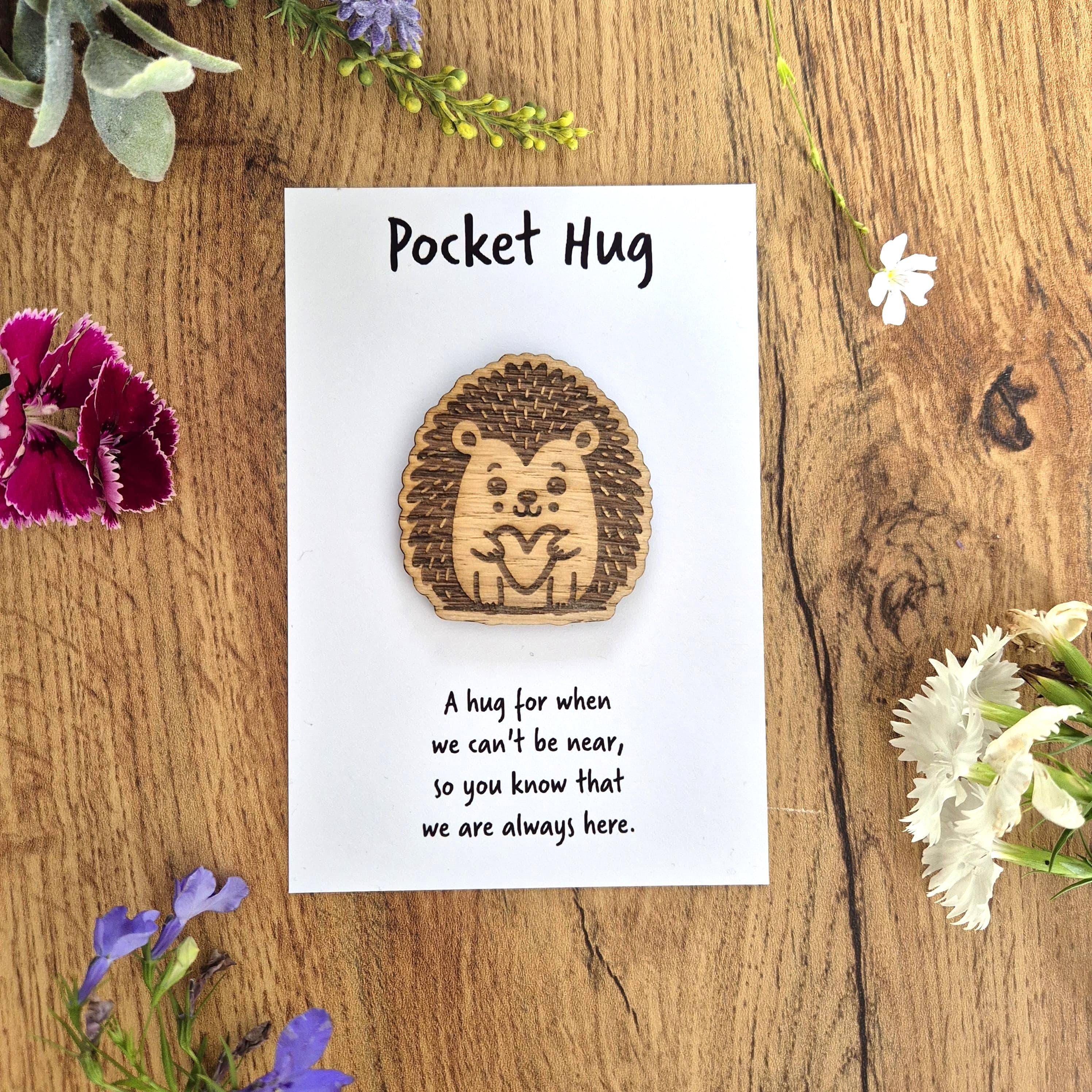 Hedgehog Wooden Engraved Pocket Hug – BethsCraftings
