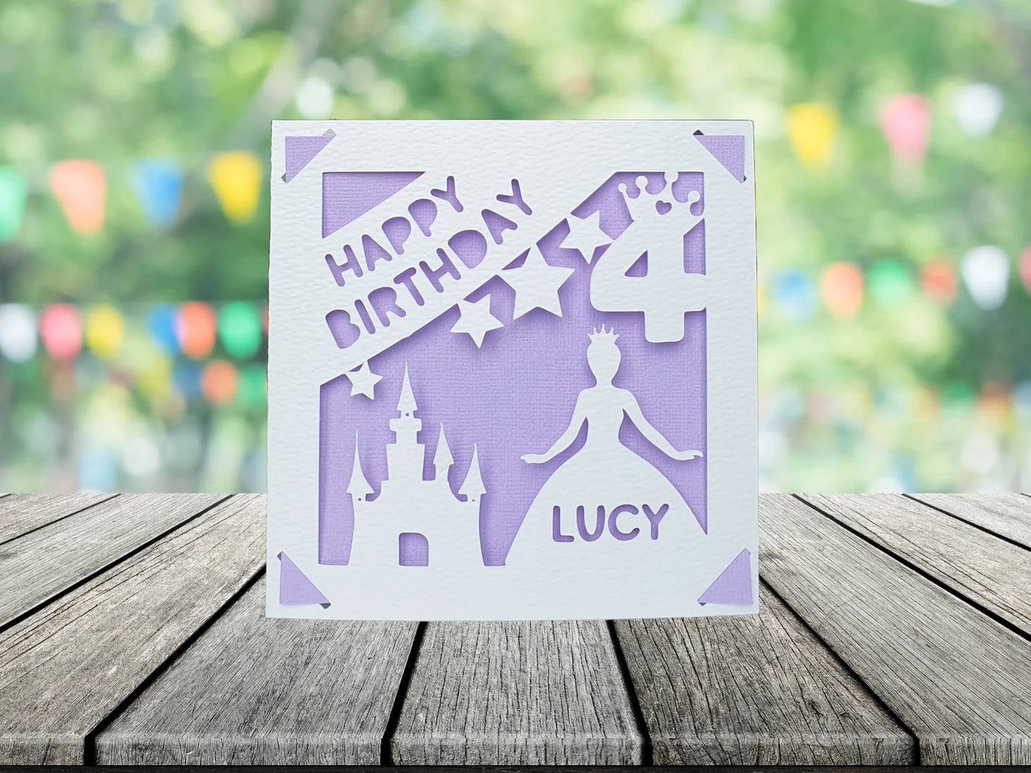 Kids Princess Personalised Birthday Card