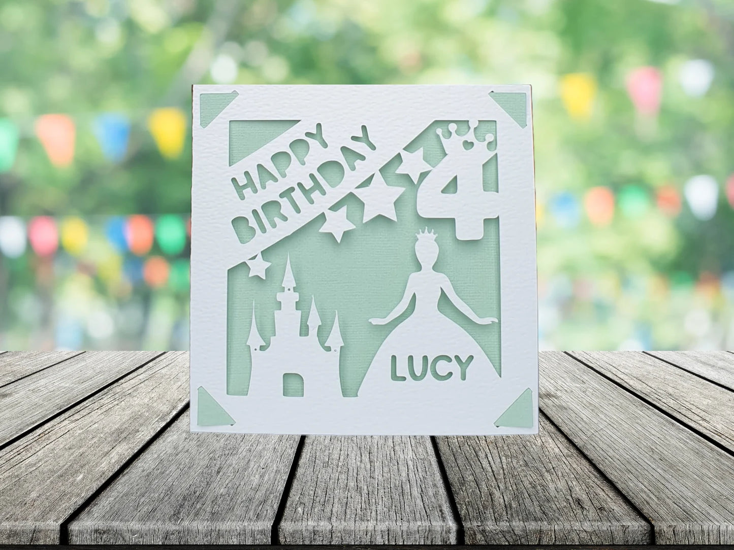 Kids Princess Personalised Birthday Card