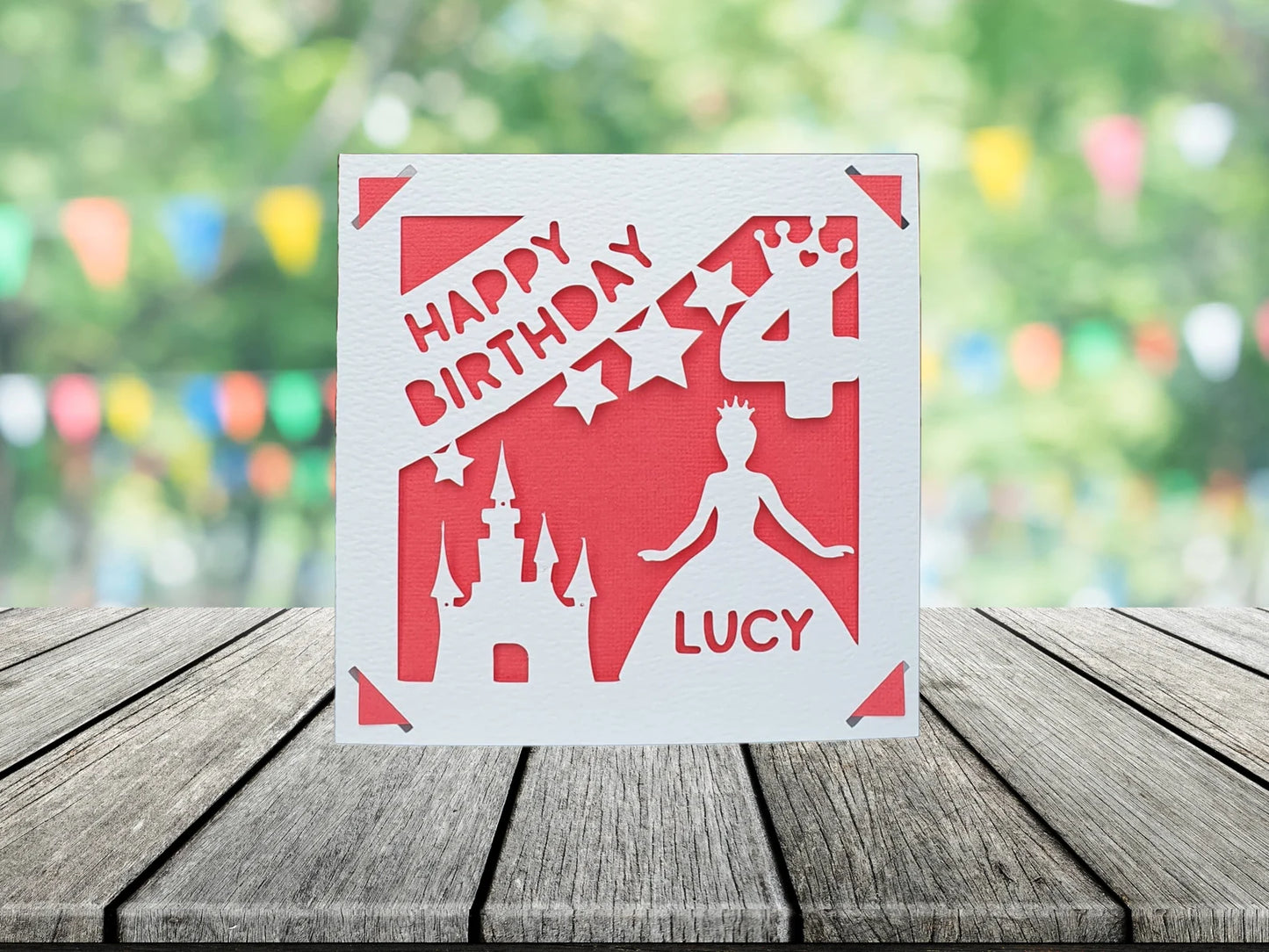 Kids Princess Personalised Birthday Card