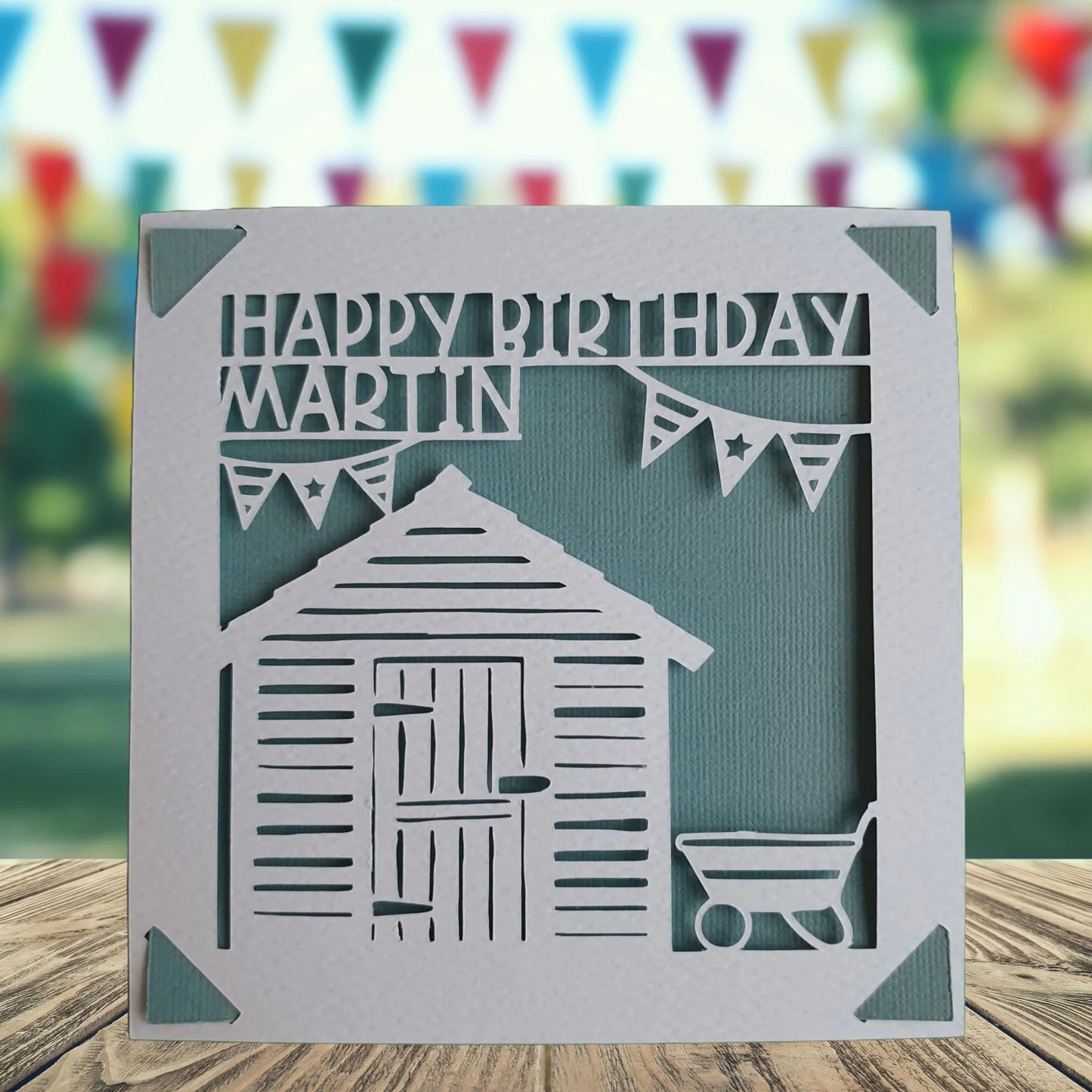 Gardening Shed Personalised Birthday Card