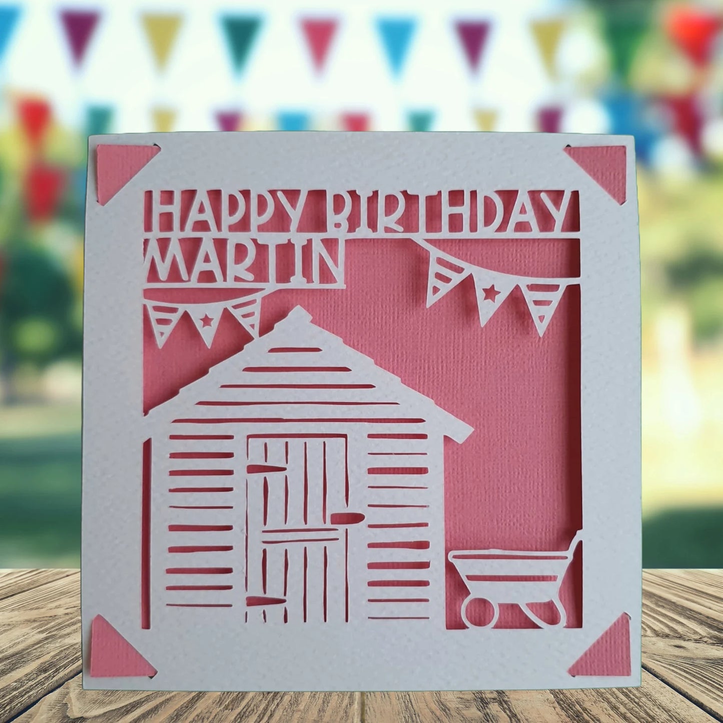 Gardening Shed Personalised Birthday Card