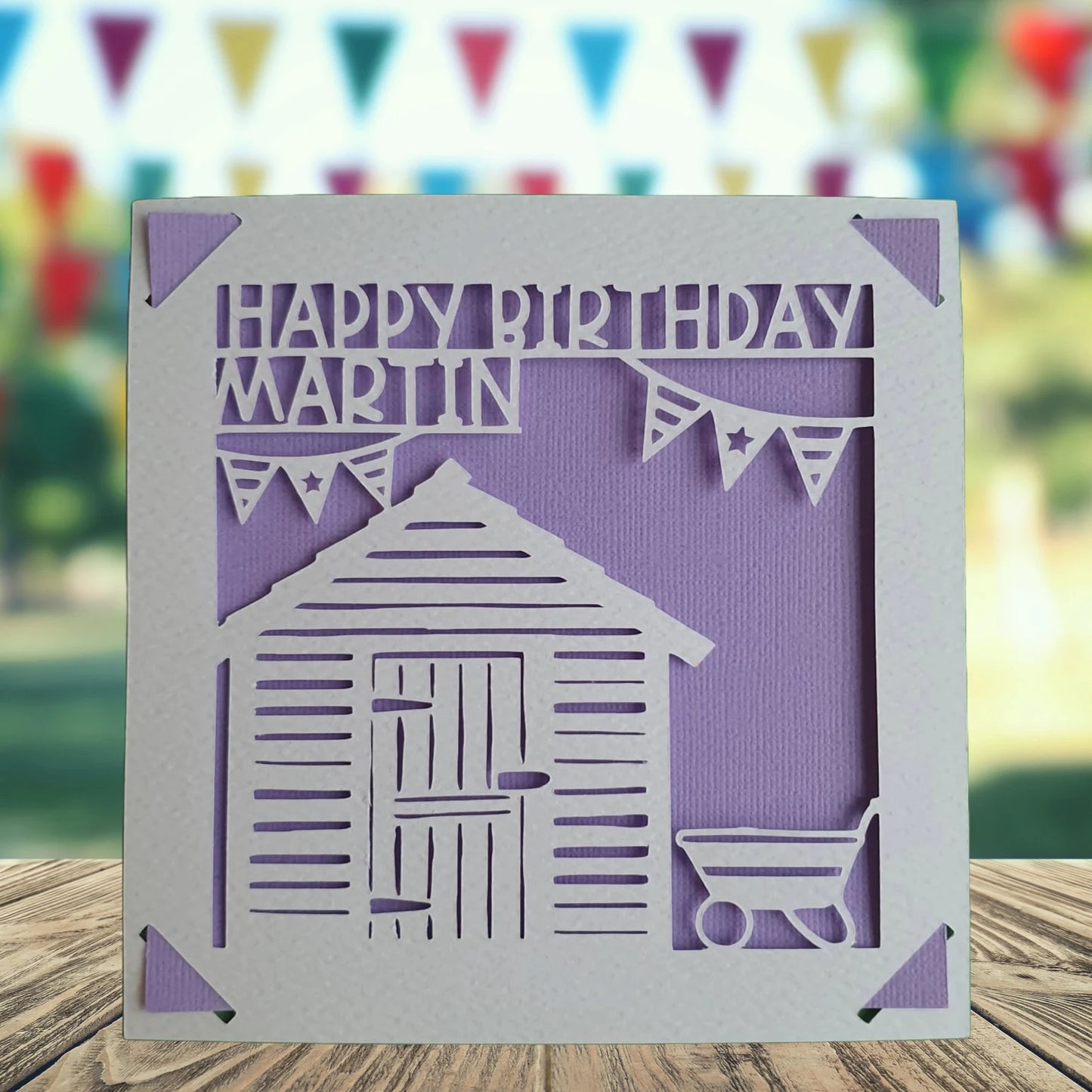 Gardening Shed Personalised Birthday Card