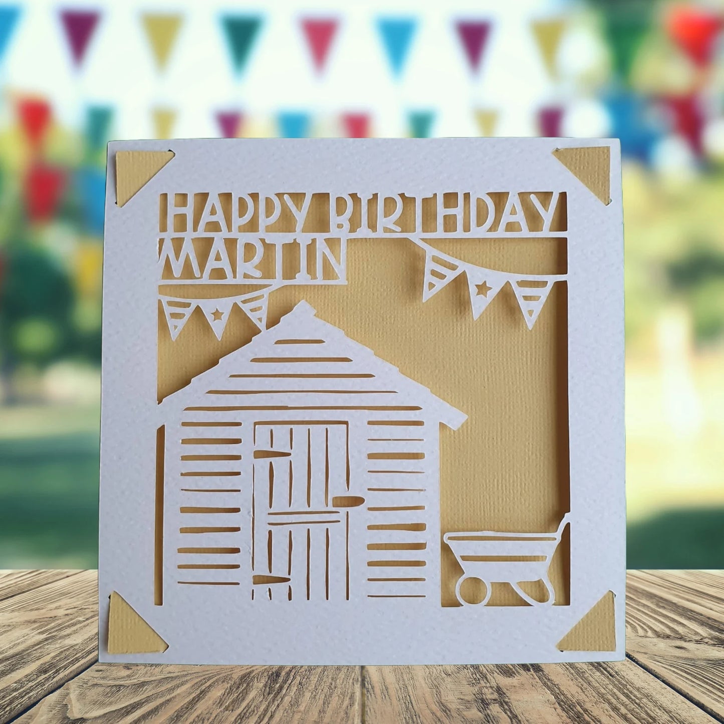 Gardening Shed Personalised Birthday Card