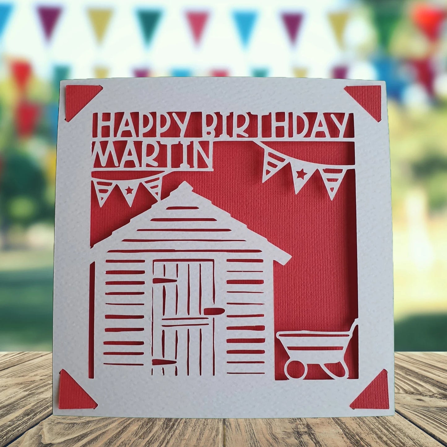 Gardening Shed Personalised Birthday Card