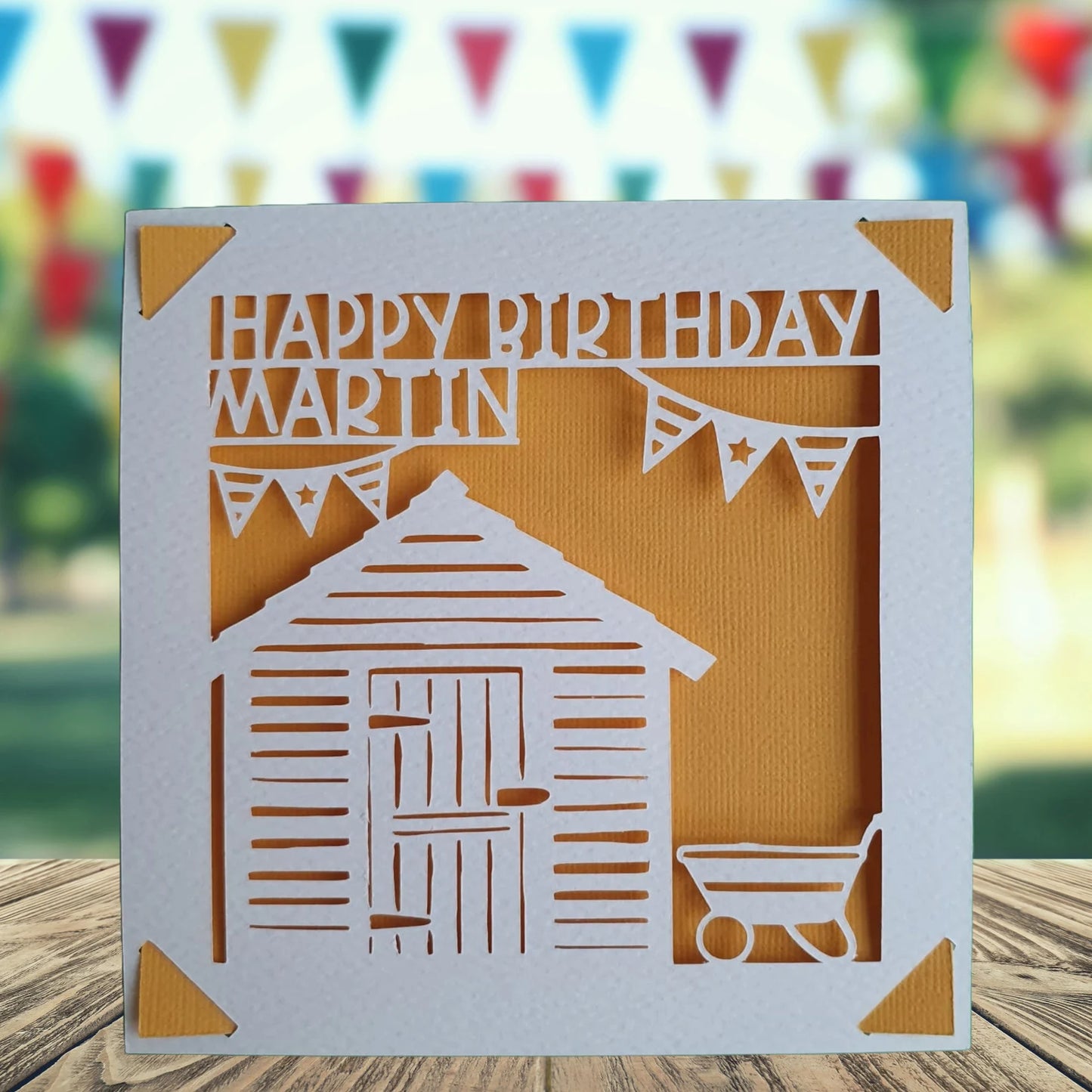 Gardening Shed Personalised Birthday Card