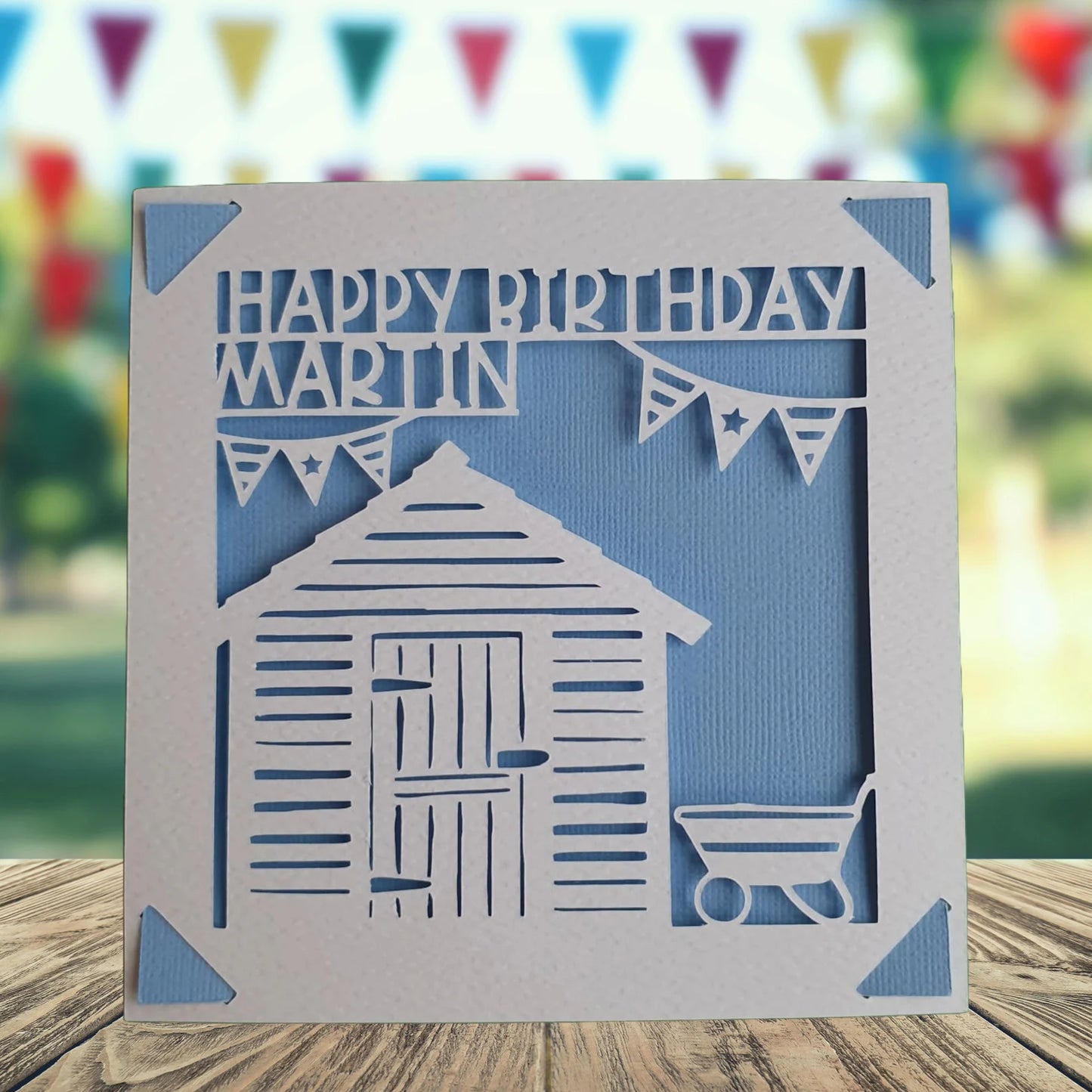 Gardening Shed Personalised Birthday Card