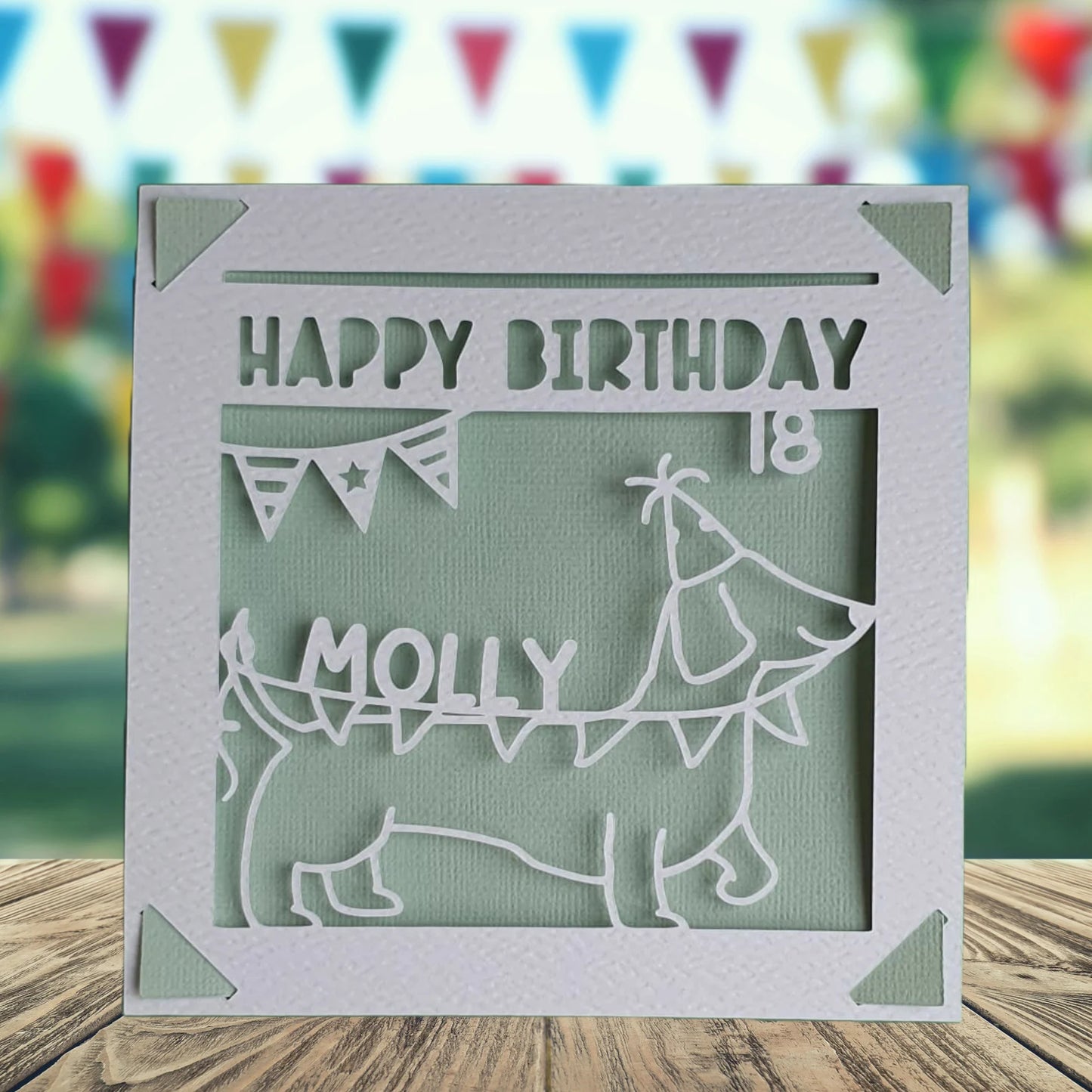 Sausage Dog Personalised Birthday Card