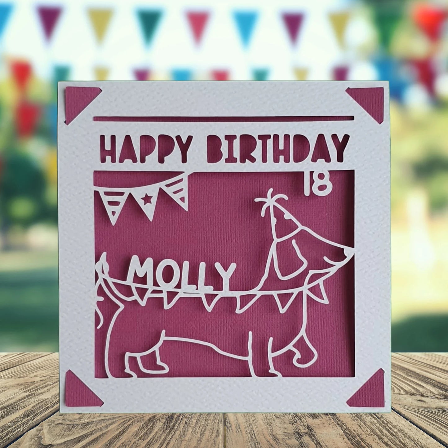 Sausage Dog Personalised Birthday Card