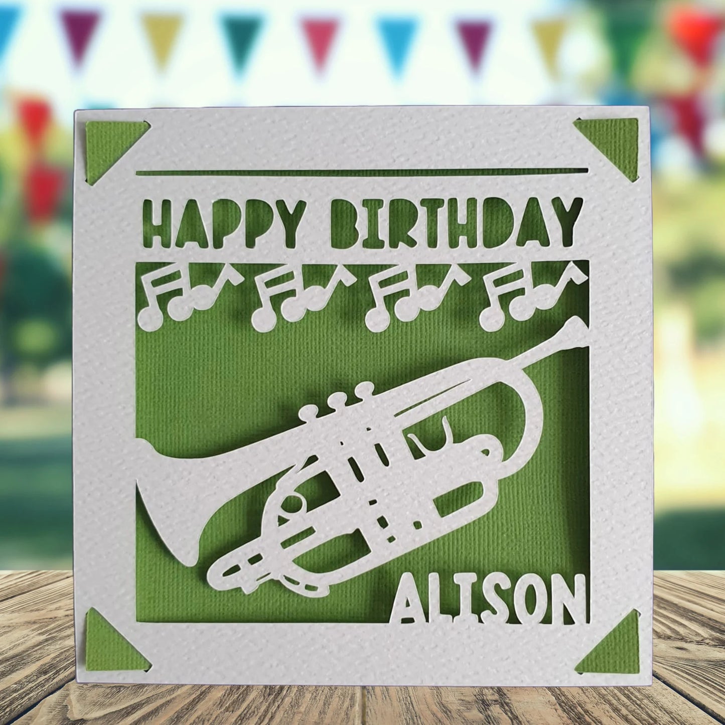 Brass Band Trumpet Cornet Personalised Birthday Card