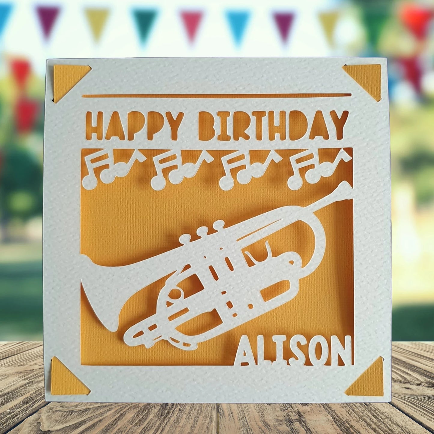 Brass Band Trumpet Cornet Personalised Birthday Card