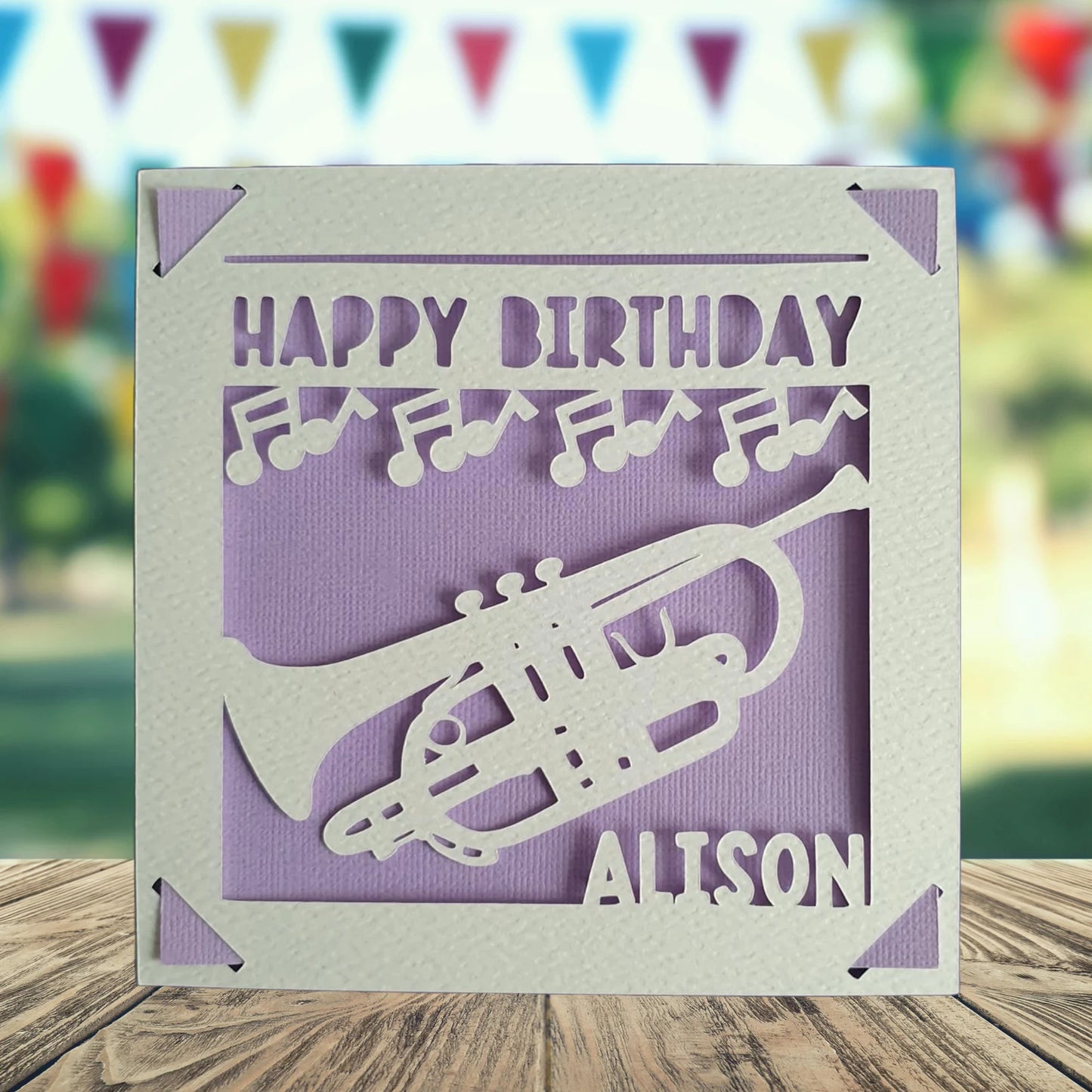 Brass Band Trumpet Cornet Personalised Birthday Card