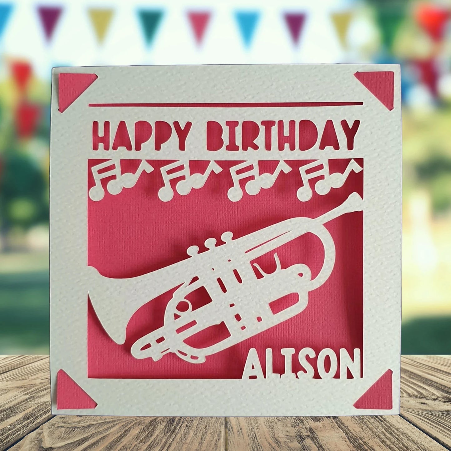 Brass Band Trumpet Cornet Personalised Birthday Card