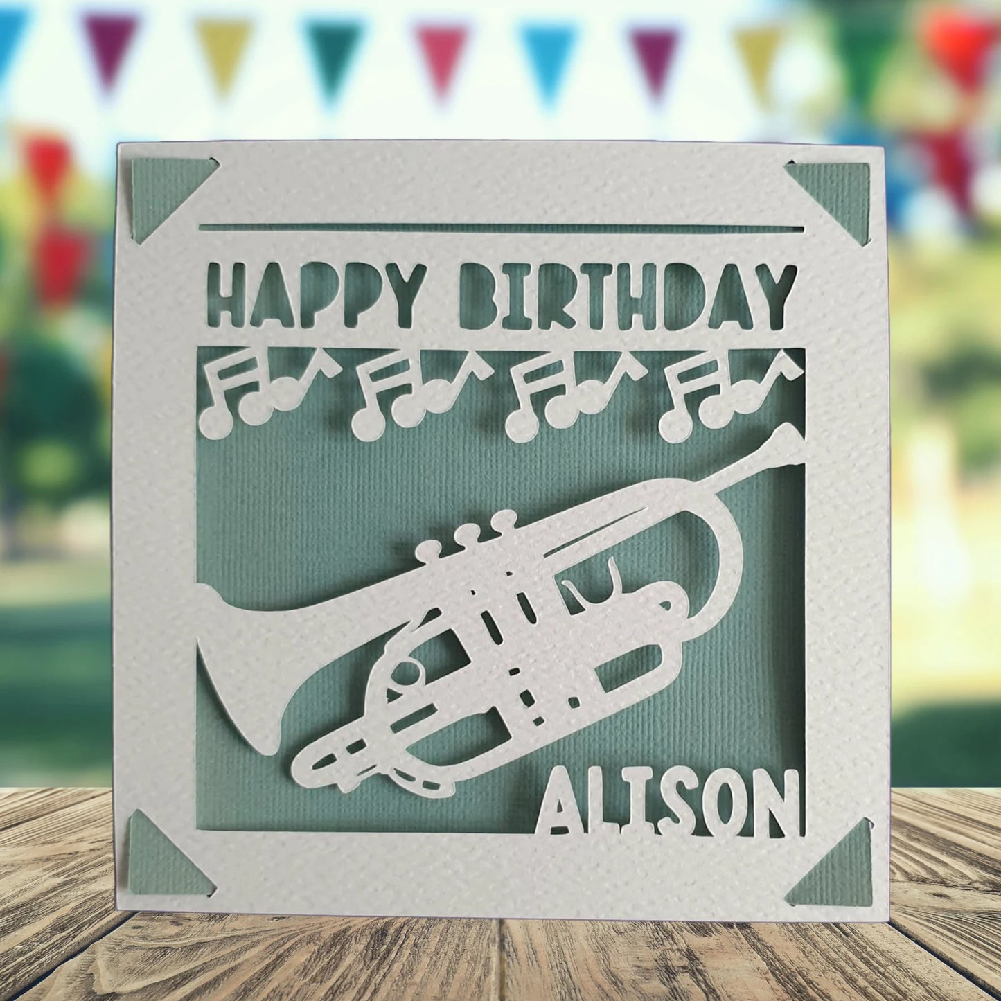 Brass Band Trumpet Cornet Personalised Birthday Card