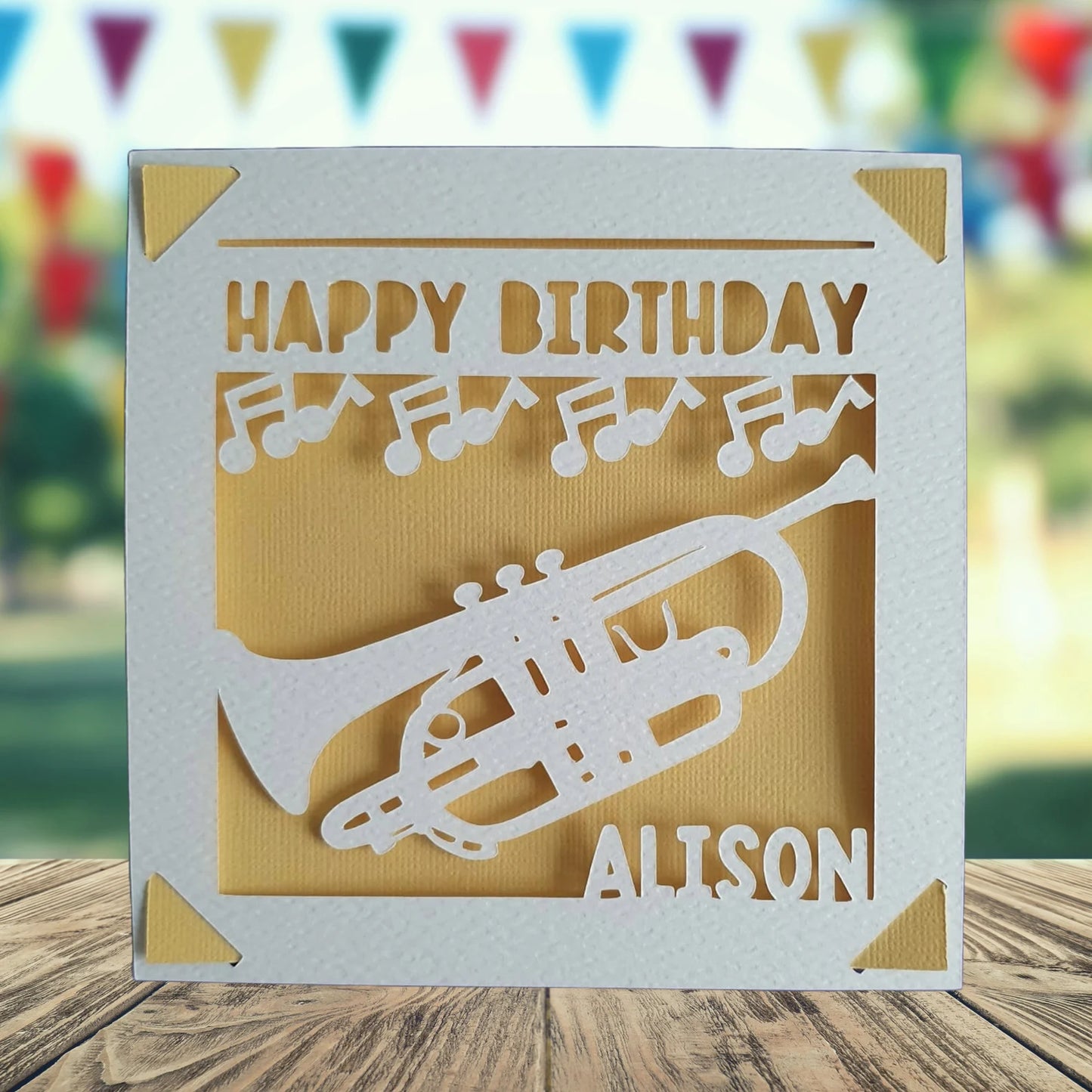 Brass Band Trumpet Cornet Personalised Birthday Card