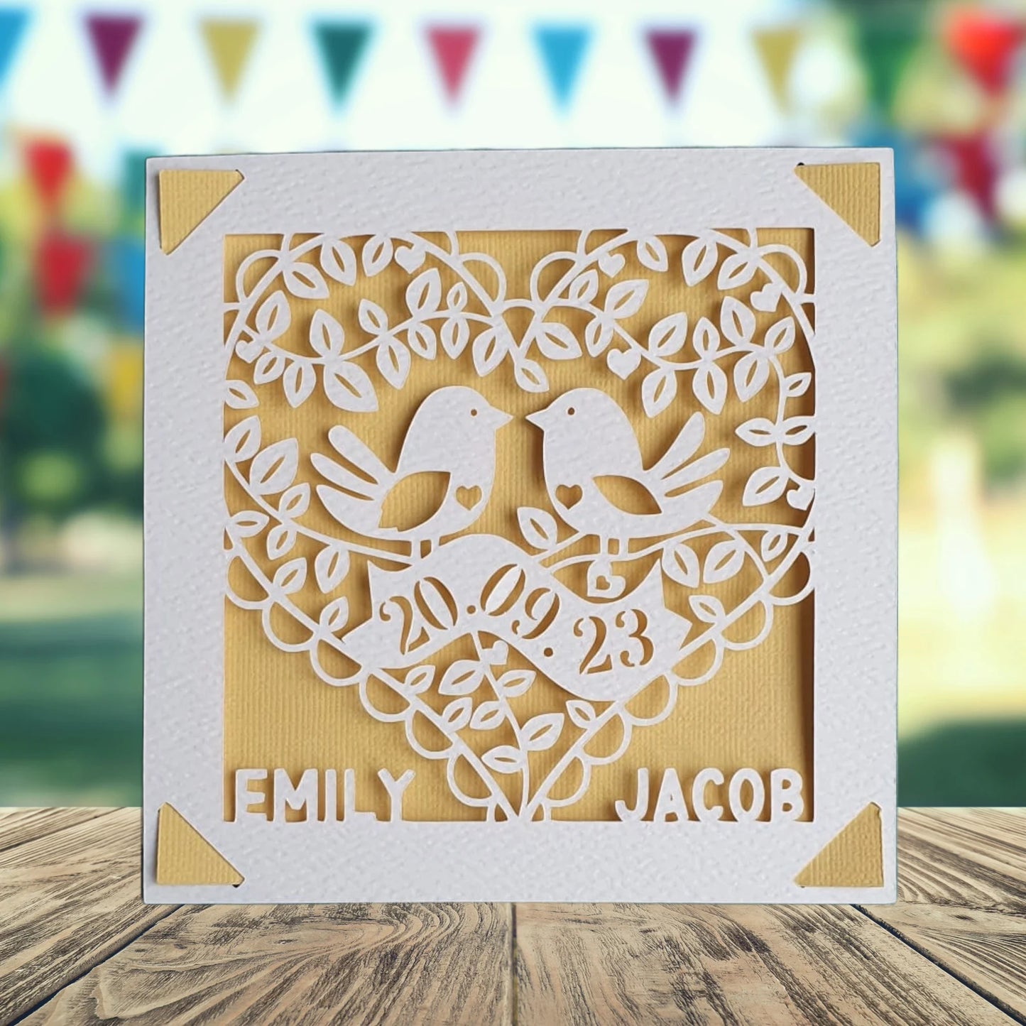 Personalised Wedding Papercut Card