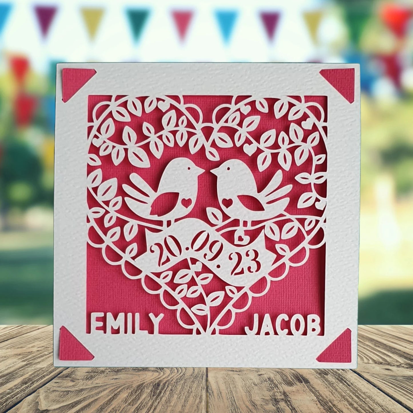 Personalised Wedding Papercut Card