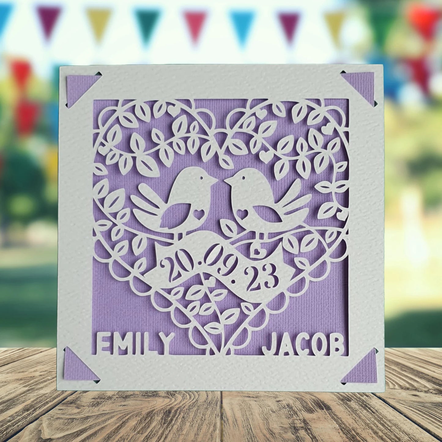 Personalised Wedding Papercut Card