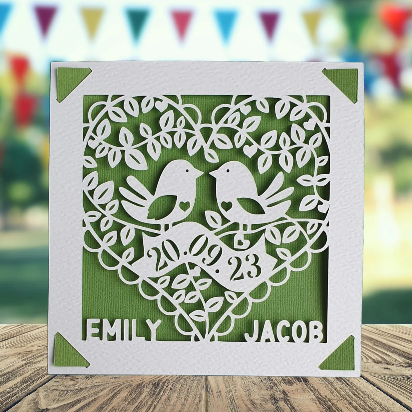 Personalised Wedding Papercut Card