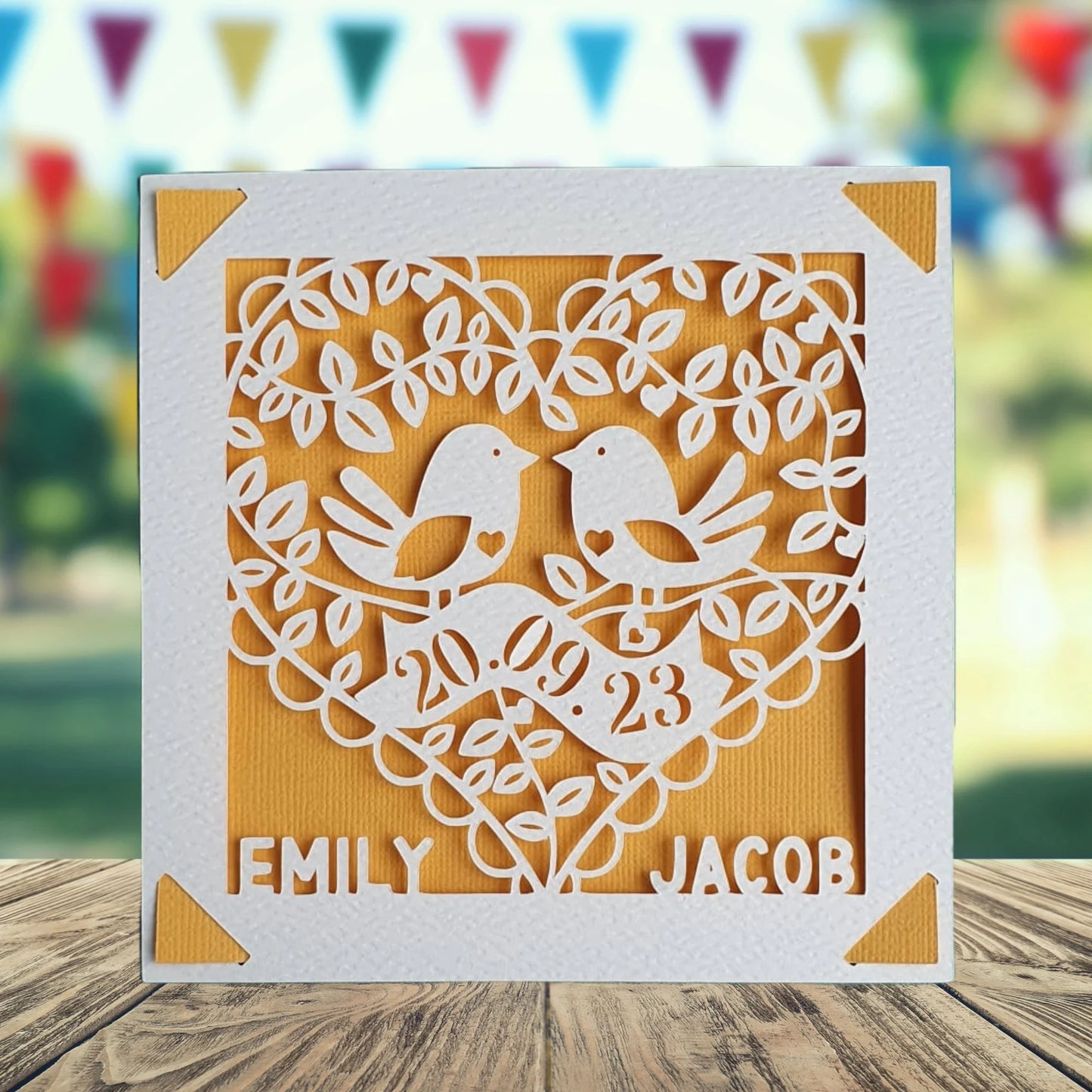 Personalised Wedding Papercut Card