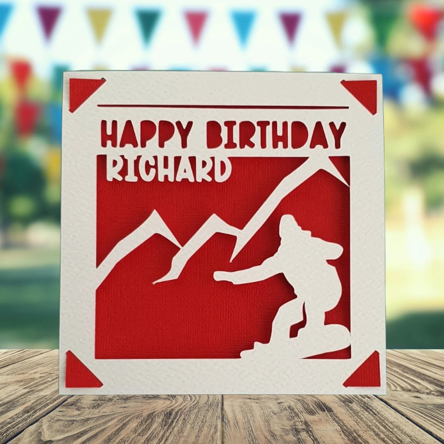 Snowboarder Personalised Birthday Card