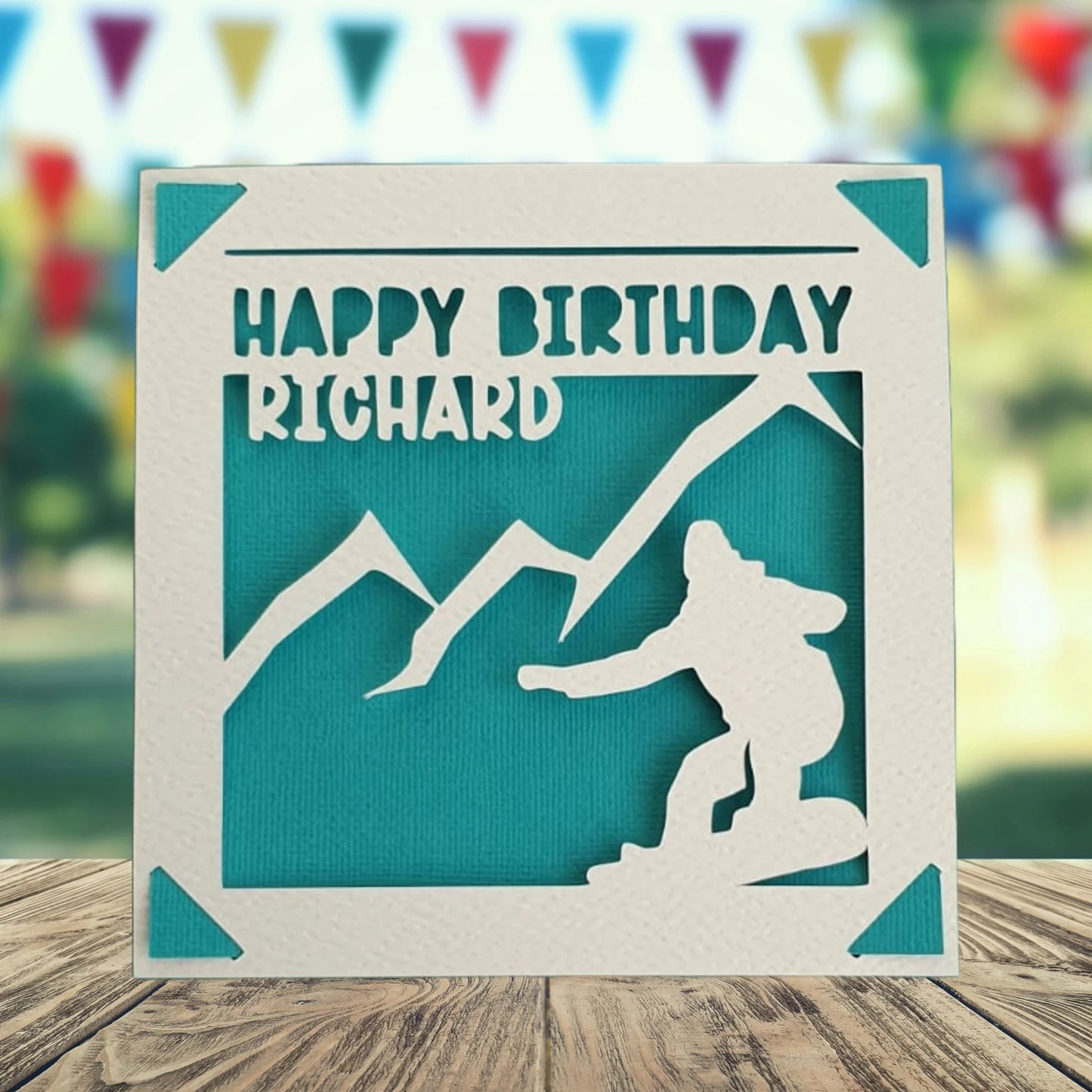 Snowboarder Personalised Birthday Card