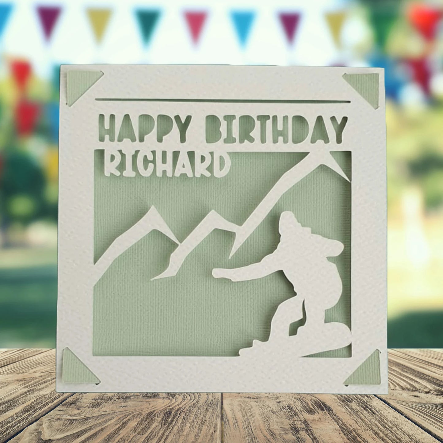 Snowboarder Personalised Birthday Card