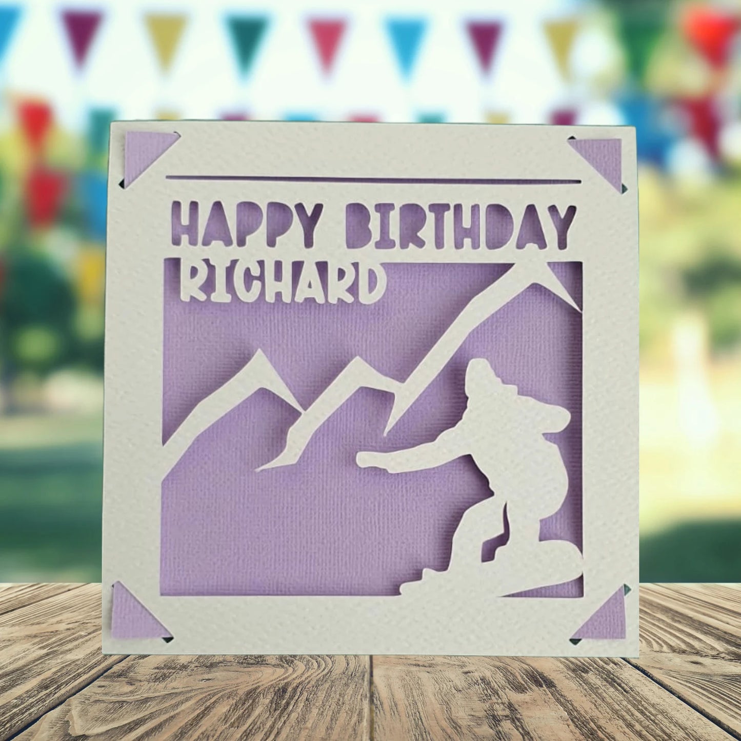 Snowboarder Personalised Birthday Card