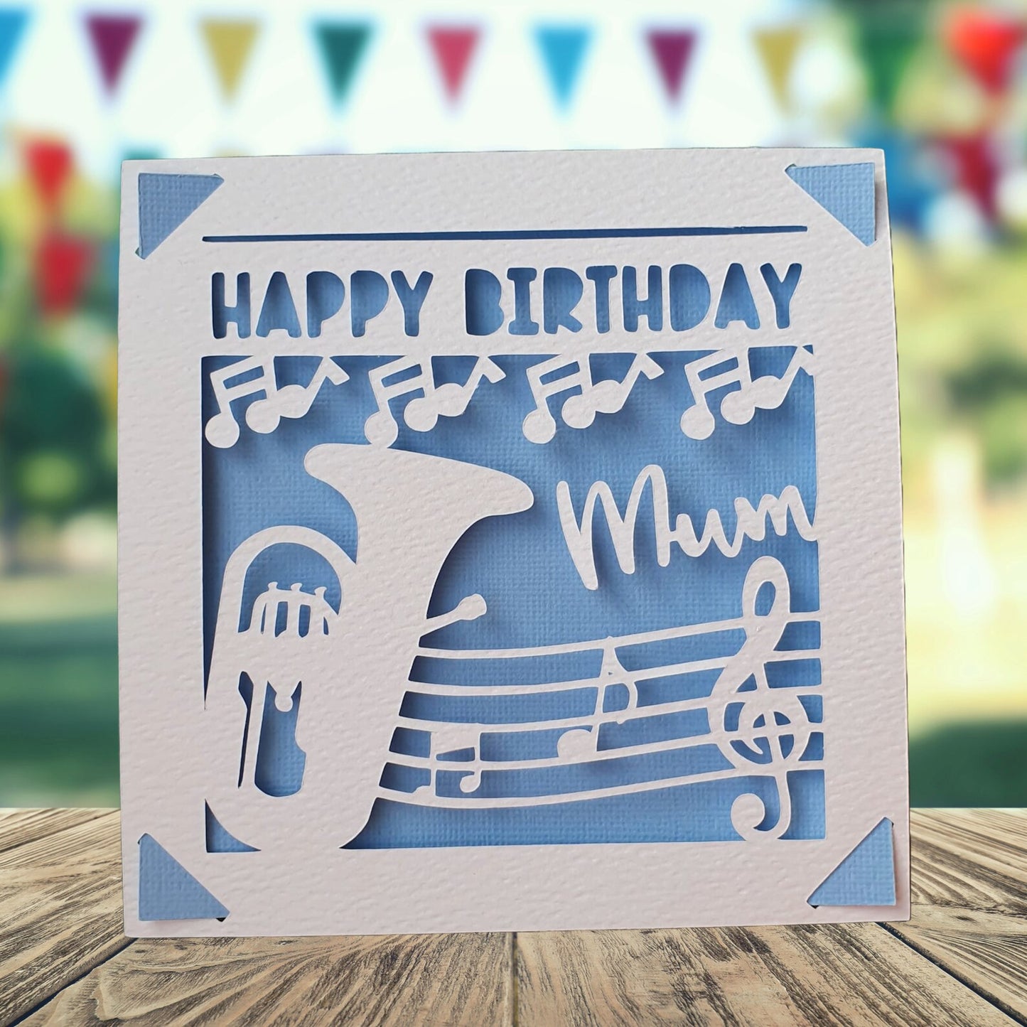 Brass Band Horn Personalised Birthday Card