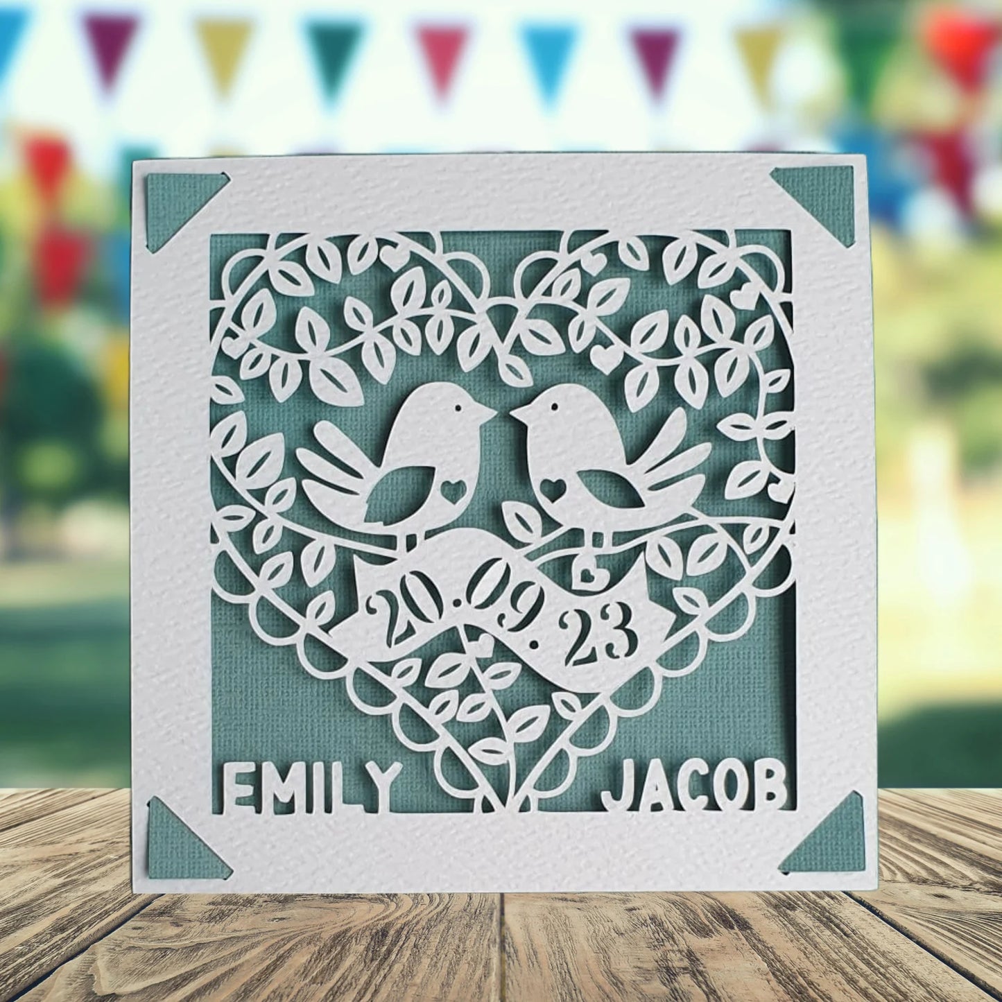 Personalised Wedding Papercut Card