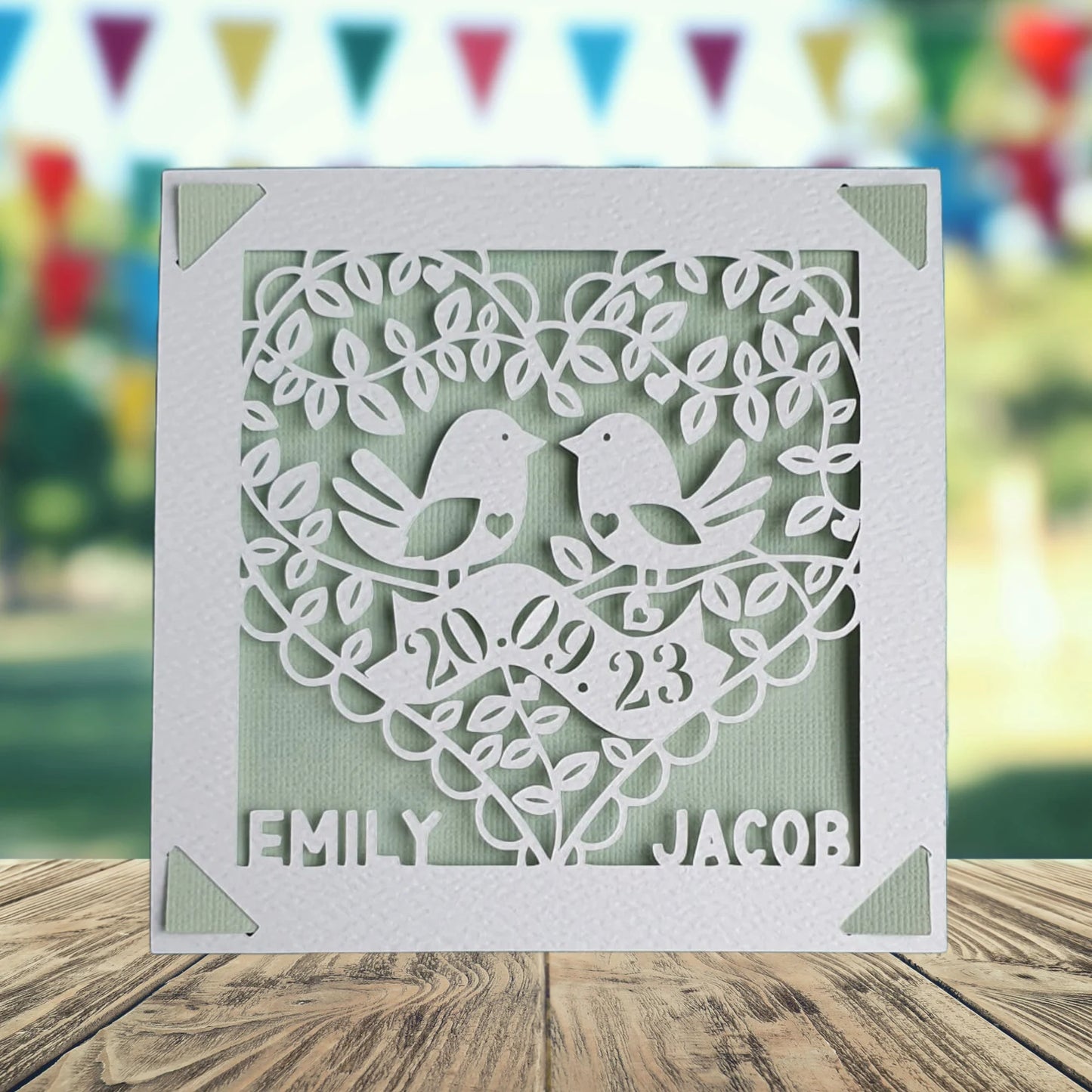 Personalised Wedding Papercut Card