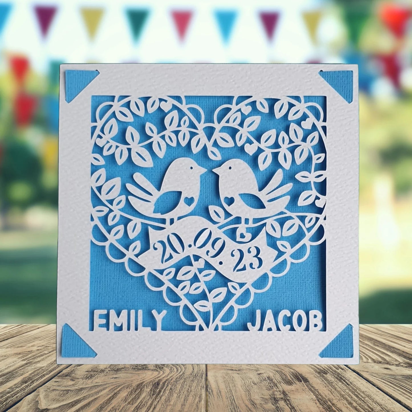 Personalised Wedding Papercut Card