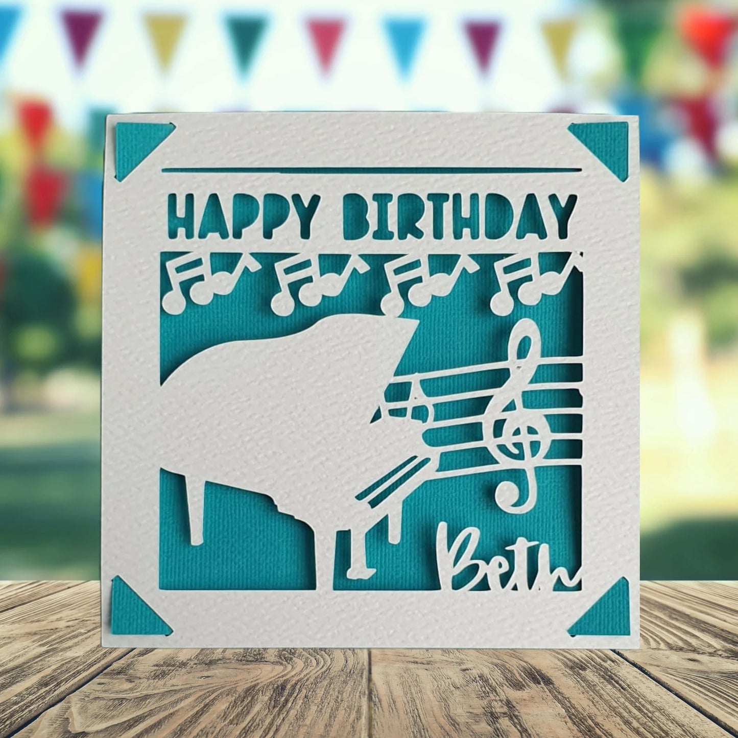 Personalised Piano Birthday Card