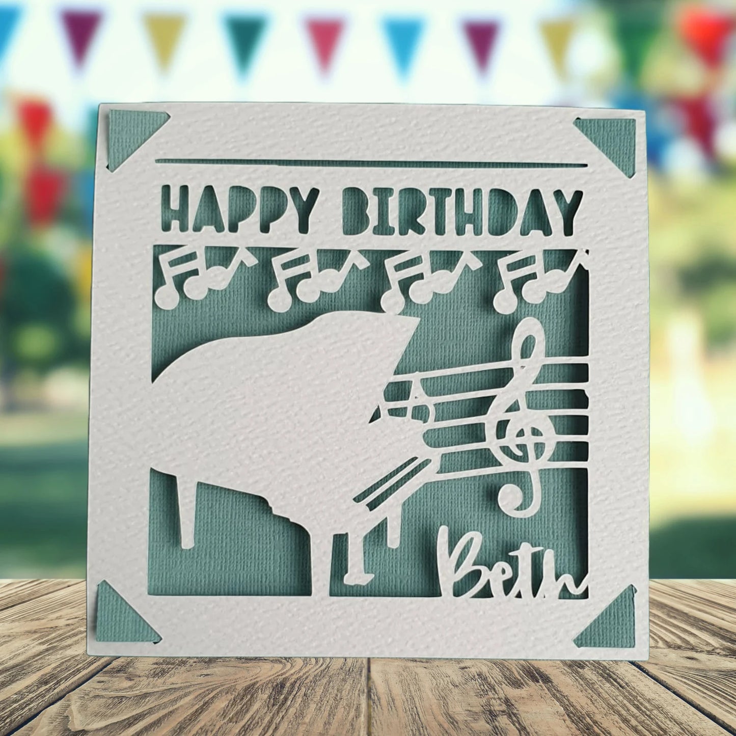 Personalised Piano Birthday Card