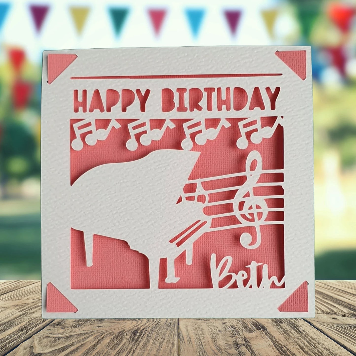 Personalised Piano Birthday Card