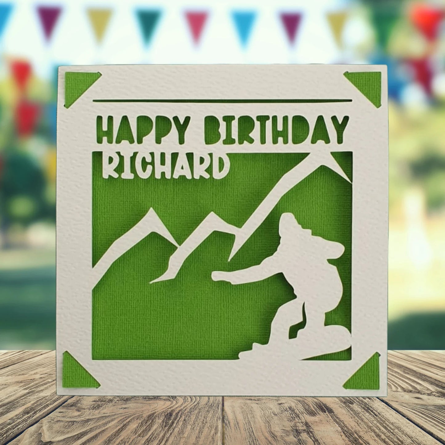 Snowboarder Personalised Birthday Card