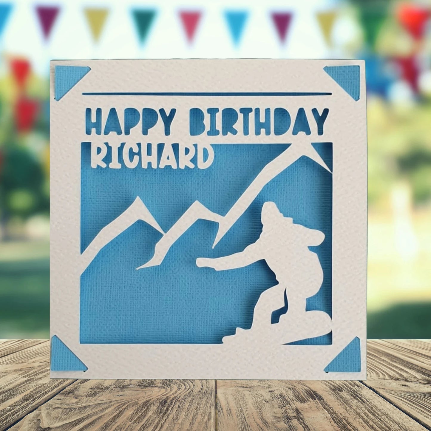 Snowboarder Personalised Birthday Card