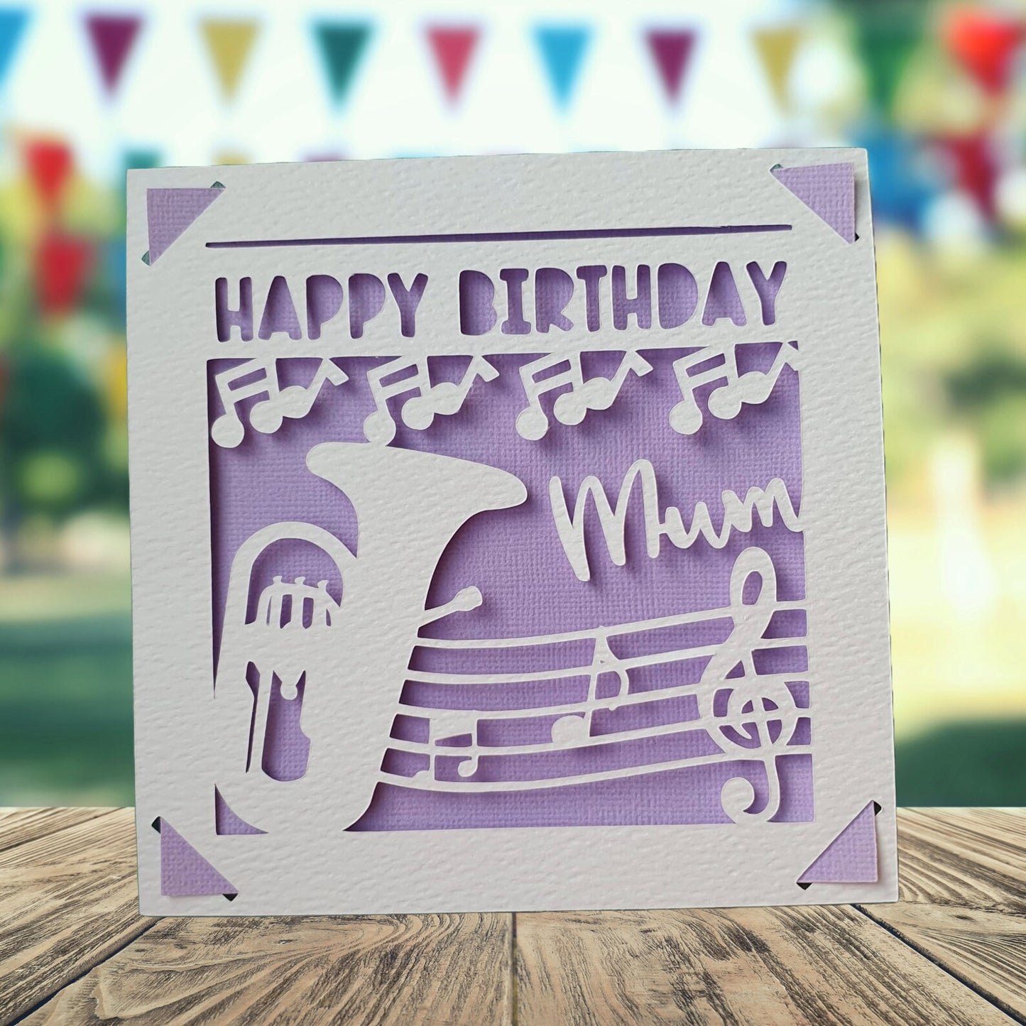 Brass Band Horn Personalised Birthday Card