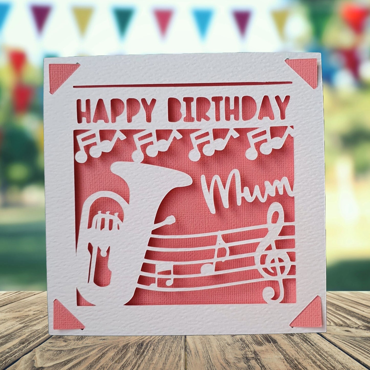 Brass Band Horn Personalised Birthday Card