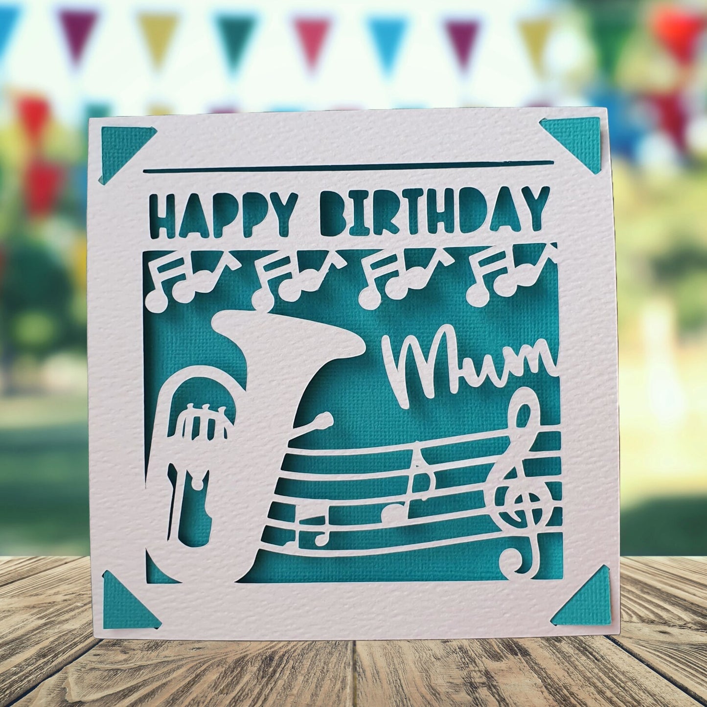 Brass Band Horn Personalised Birthday Card