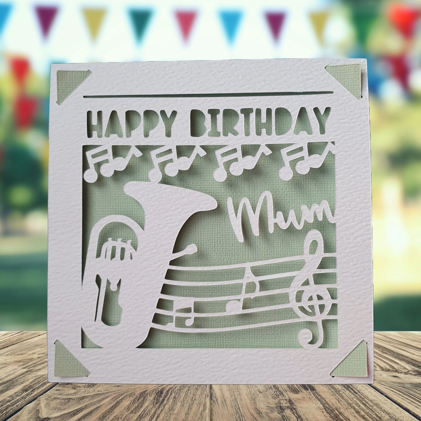 Brass Band Horn Personalised Birthday Card